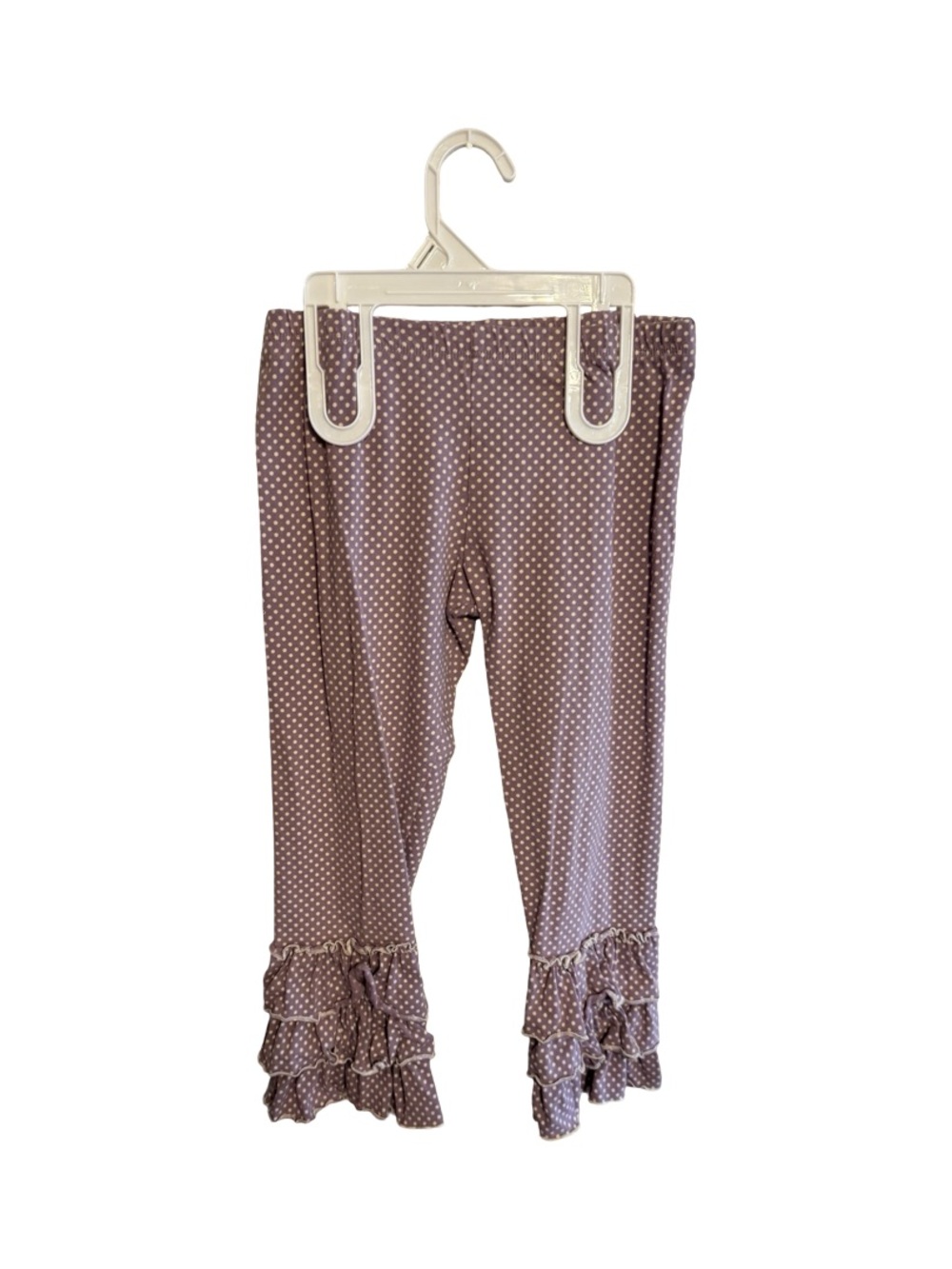Mustard Pie Purple & White Polka Dot Ruffle Bella Pants Girls Size 7 Boutique
